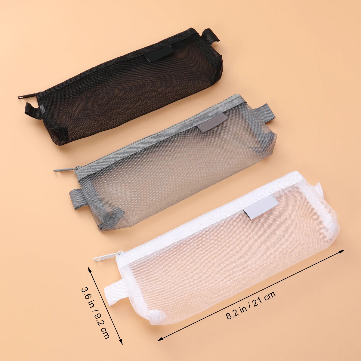 

3pcs Zipper File Bags Transparent Mesh Storage Travel Holder Multipurpose Organizer Pouches For Cosmetics Toiletries Stationery