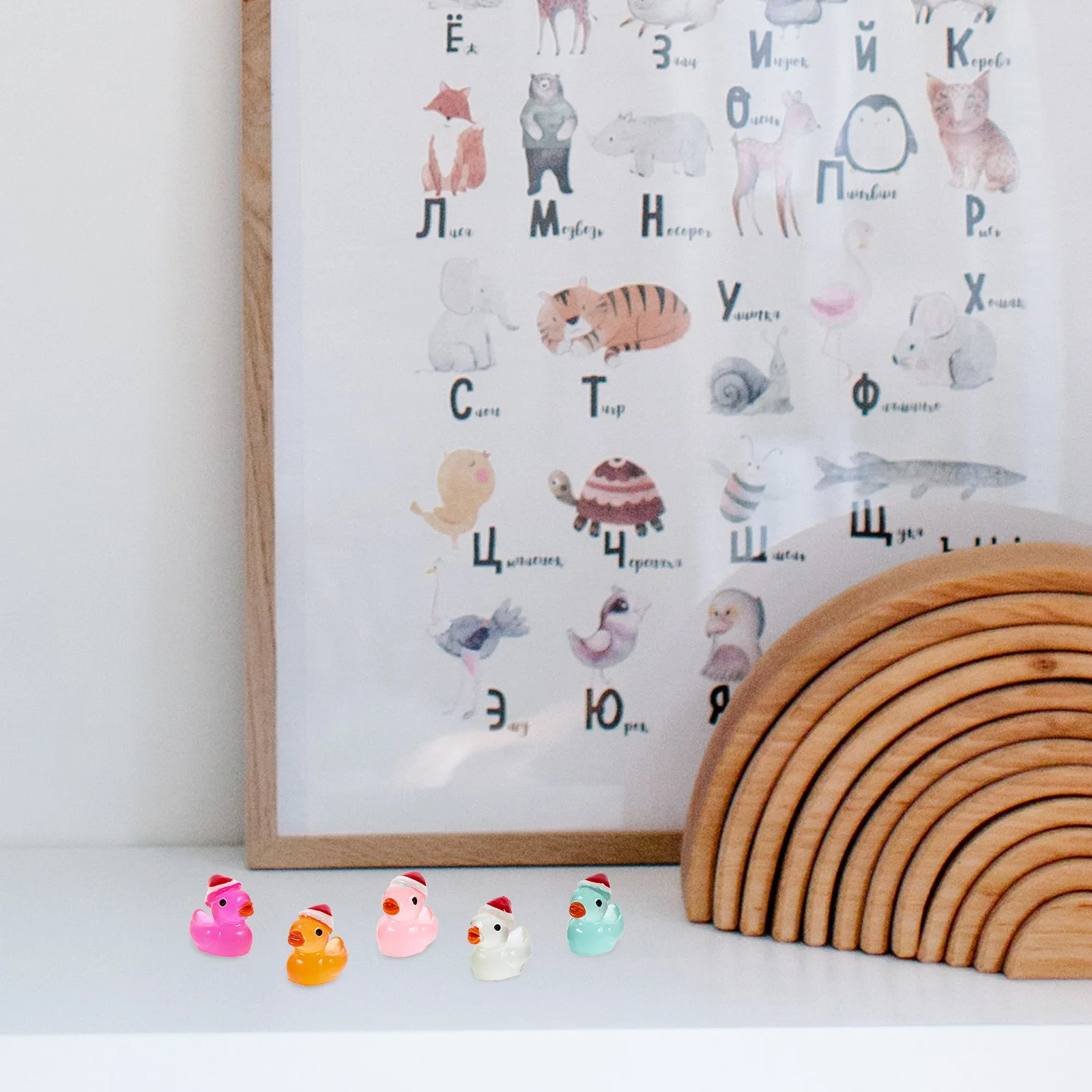 50 pçs brilho no escuro resina pato mini decoração ornamento de natal para jardim micro paisagem layout mini miniatura