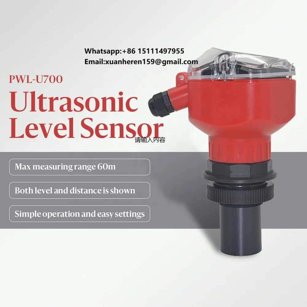 

Pokcenser OEM PWL-U700 Relay Output 0-60m Ultrasonic River /lake/sea Water Level Sensor