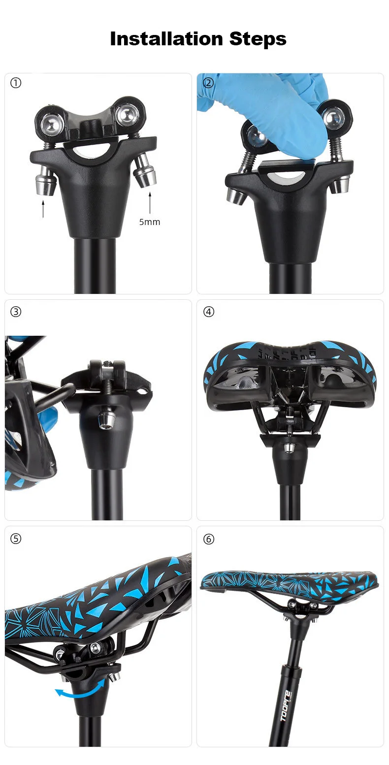 TOOPRE Fahrrad-Federsattelstütze MTB Stoßdämpfer-Sattelstütze 27,2 28,6 30,4 30,9 31,6 400mm 6061-T6 Aluminiumlegierung Sattelstütze 400mm – Detail 14