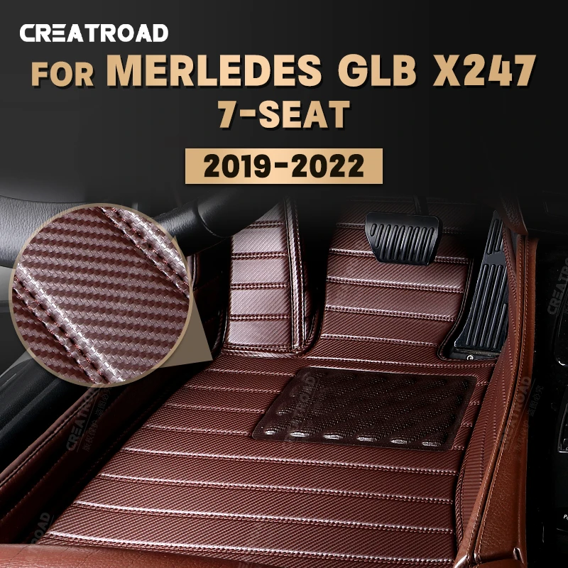 

Carbon Fibre Floor Mats For Mercedes Benz GLB Class X247 7-Seat 2019-2022 20 21 Foot Carpet Cover Auto Interior Accessories