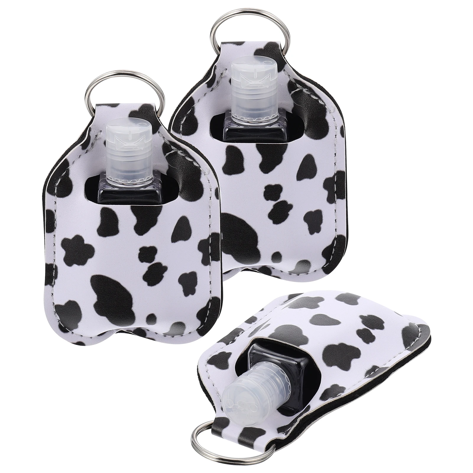 

3pcs Decorative Bottle Cover Empty Keychain Portable Hand Keyring Case for Holder Travel Outdoor Use