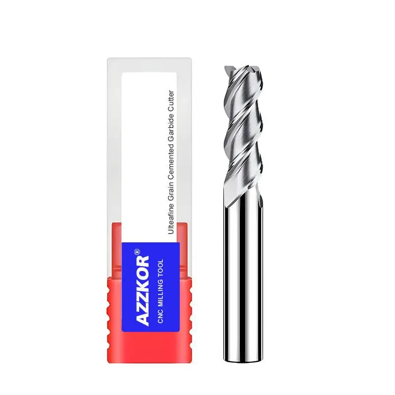 AZZKOR CNC Machine Bewerking Frees HRC50/55/65 1.0-20.0mm 3-Fluit Carbide Platte Frezen voor Aluminium Onderdelen Verwerking