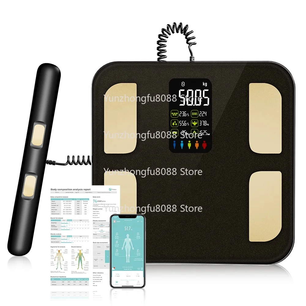 Smart Rechargeable Digital Body Fat Analysis Scale - Bathroom Home Weight Body Fat Calculator