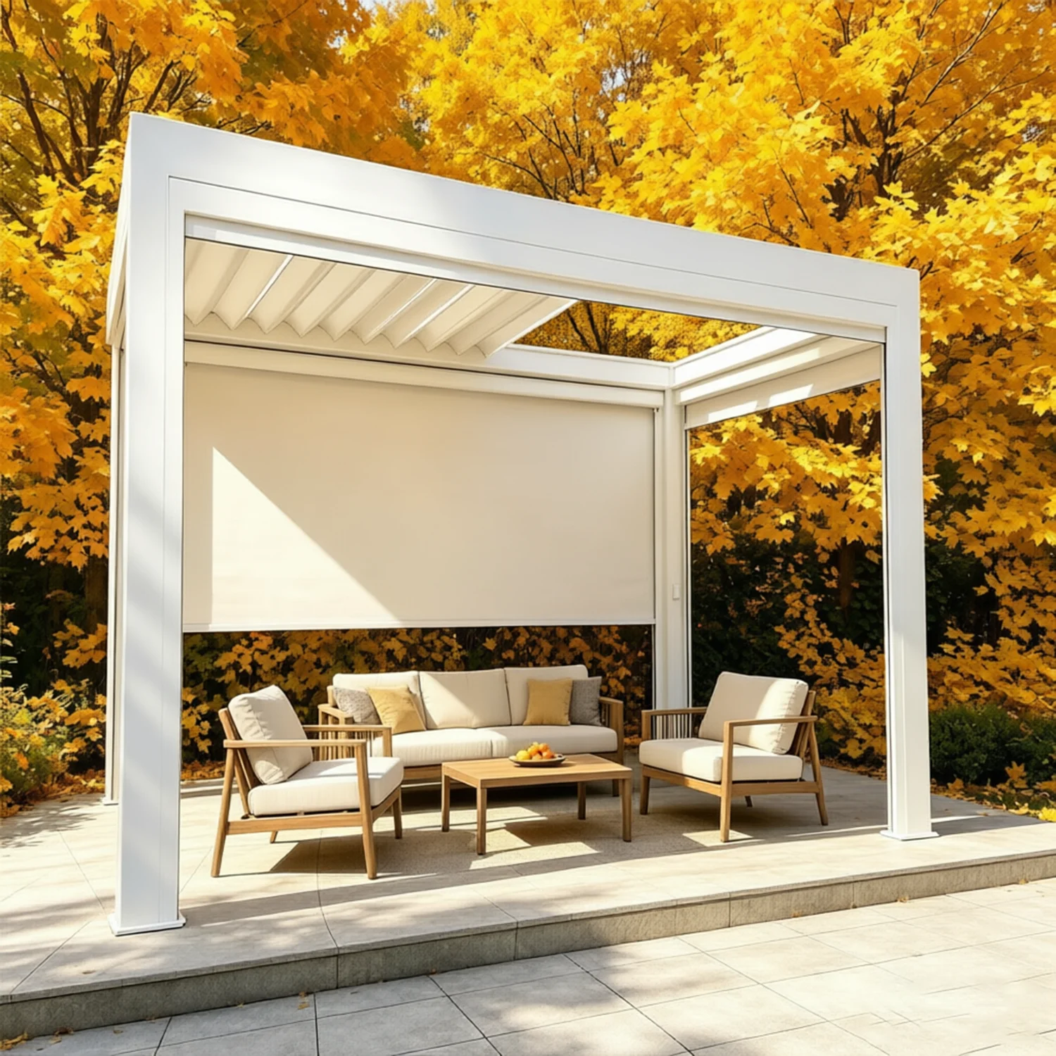Bioclimatic Pergola with Adjustable Louvers, Ideal Outdoor Structure for Patio, Backyard & Garden, All-Weather Relaxation Space