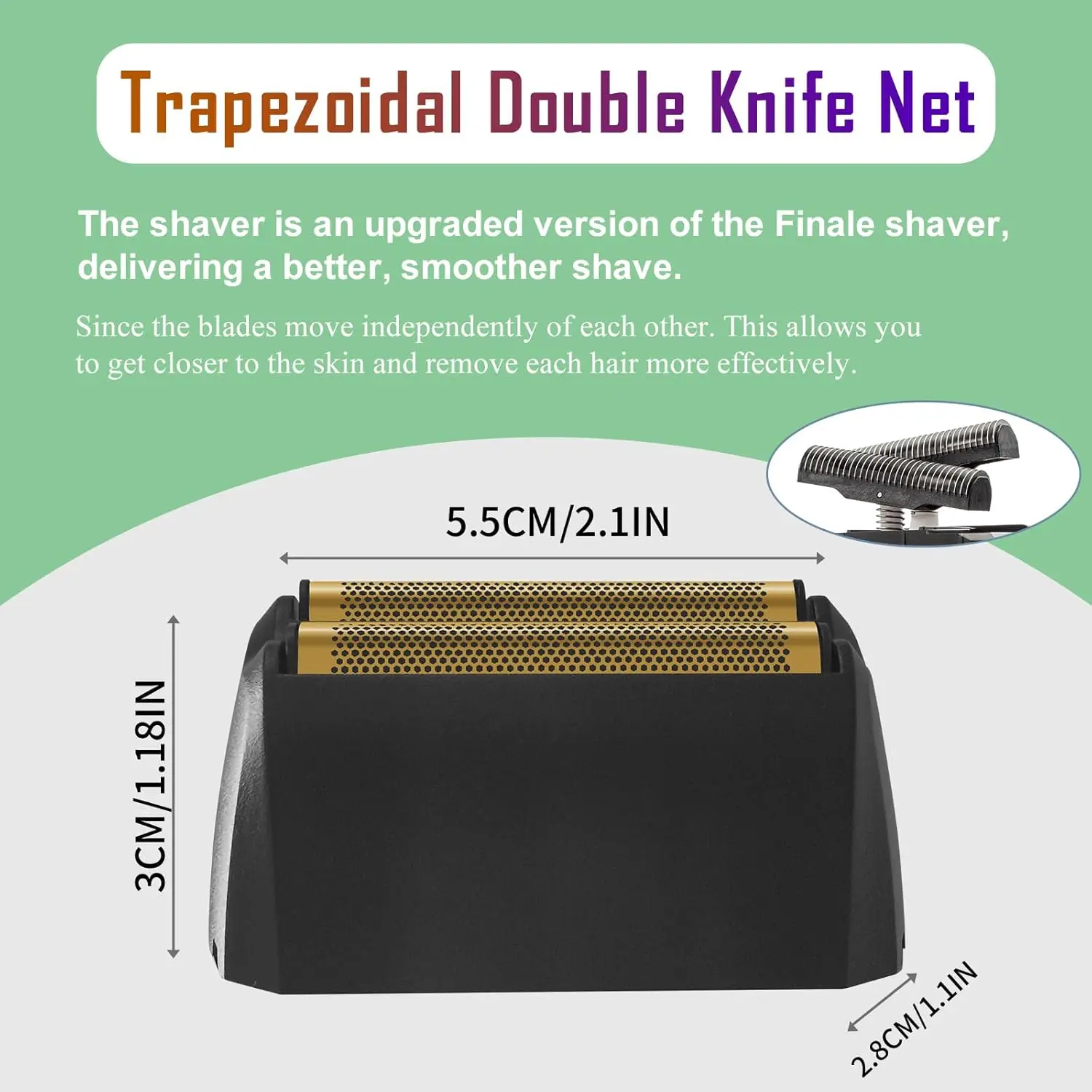 Shaver Replacement Super Close Gold Foil & Cutter Bar Assembly Compatible with Wahl 5 Star Series Vanish 8173-700