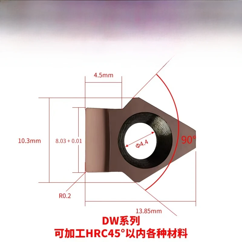 Keyway Broaching Cutter Carbide Insert Blade for CNC Machine to cut blind internal keyway Slot Groove spline shaft DW-7.98-8.1L