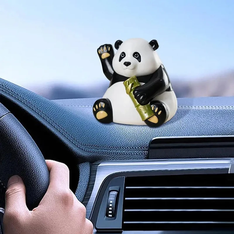 Solar Dancing Toys Solar Panda Bear Bobblehead Collectible Figurines Car Dashboard Decor Panda Desk Accessories Office