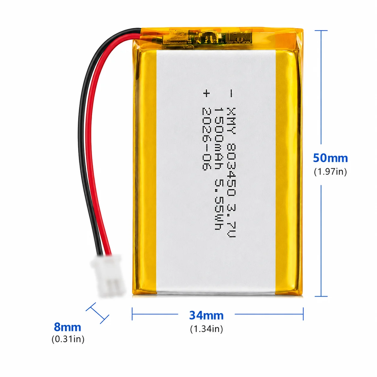 803450 3.7V 1500mAh Polymer Lithium Rechargeable Battery for GPS Navigator  Bluetooth Headset Camera Video Game Controller