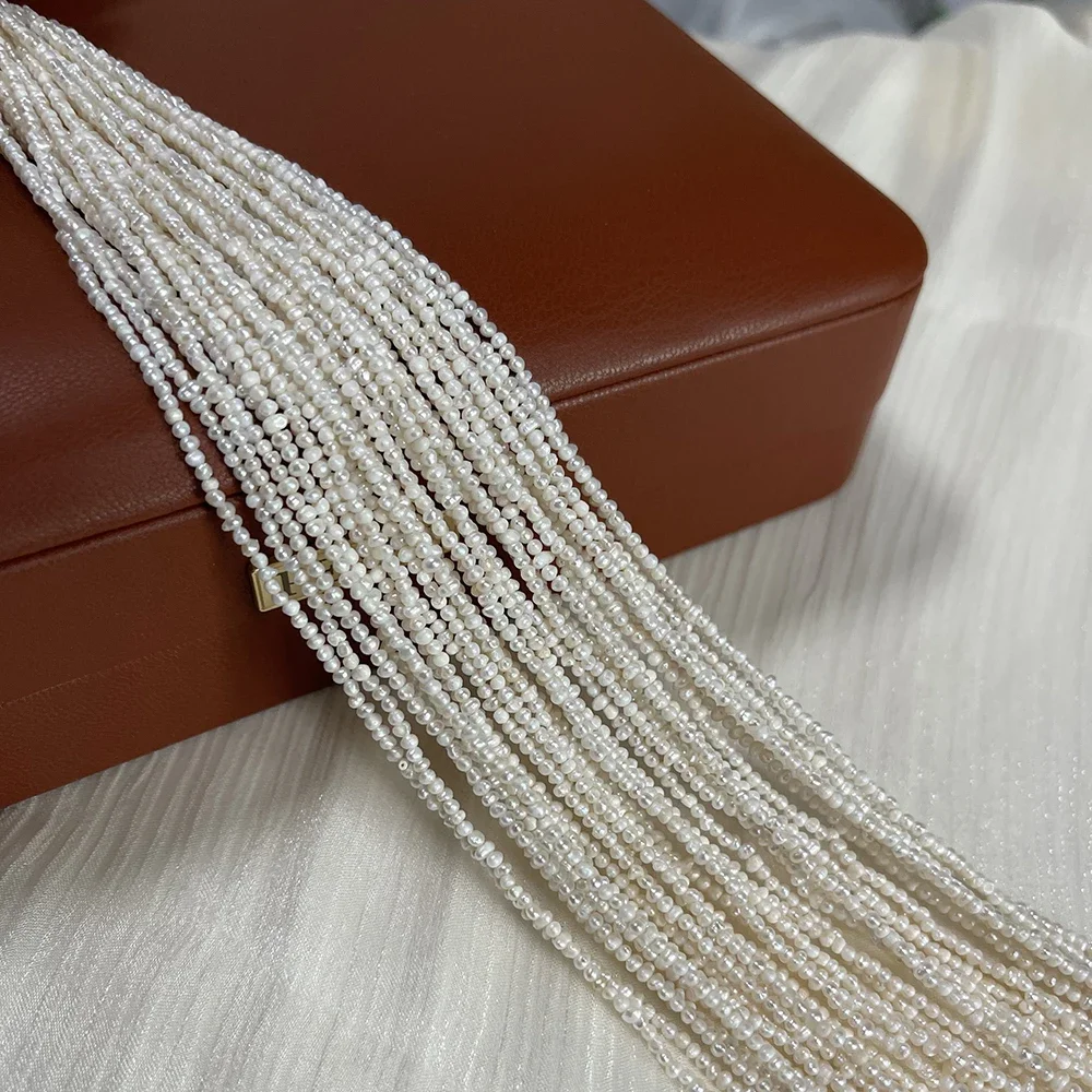 1.8-2 مللي متر AAA لؤلؤ المياه العذبة الطبيعية غير النظامية الأبيض معزول فضفاض الخرزة مجوهرات DIY بها بنفسك شخصية سوار إكسسوارات عقد