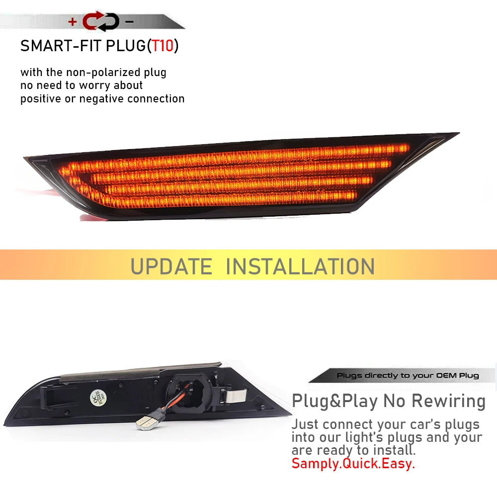 LED متتابعة الوامض الجبهة الحاجز ضوء الجانب ماركر بدوره مصباح إشارة لنيسان GTR R35 كوبيه GT-R Nismo V6 07-22 Canbus العنبر