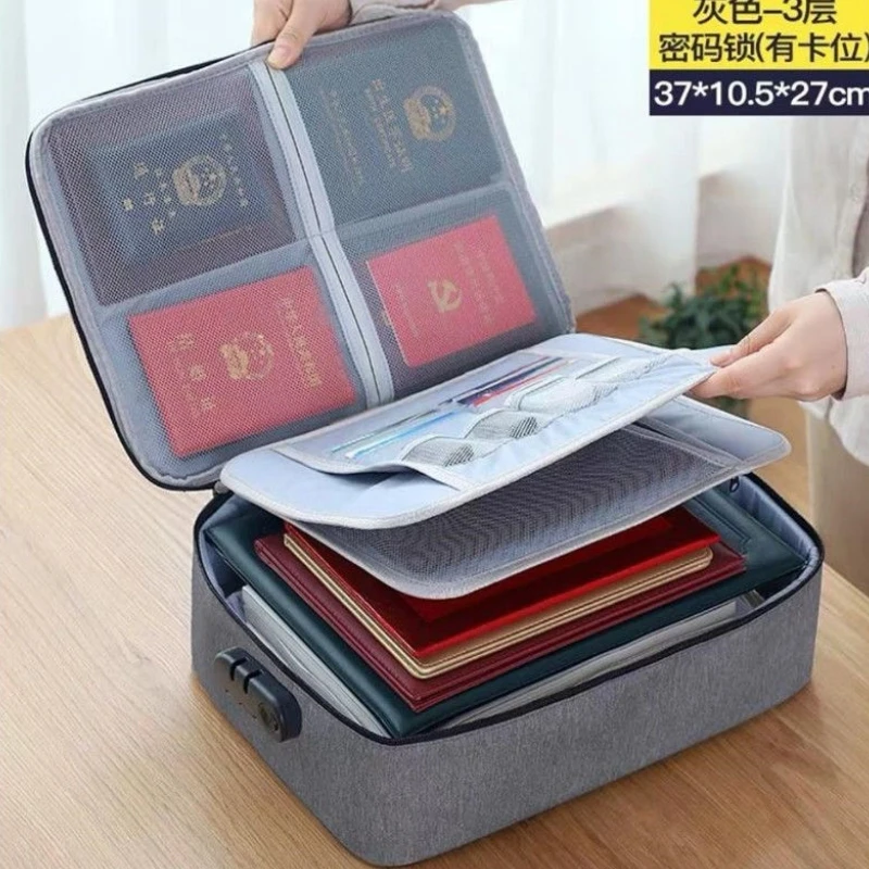 1PC Document Storage Bag Large Capacity File Account This File Organizer Certificate Passport Storage Card Bag