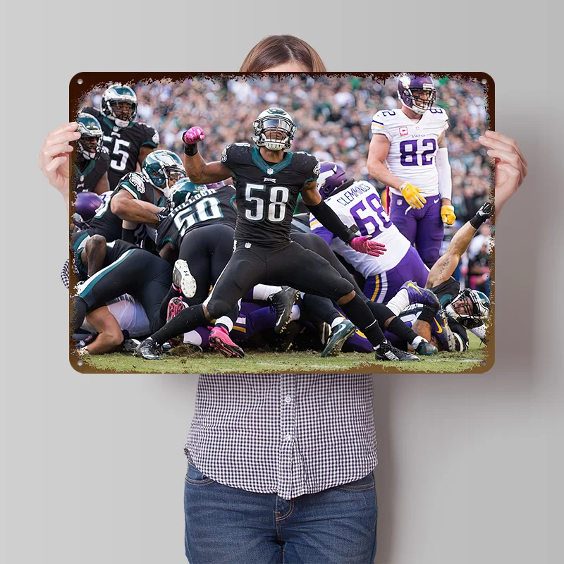 Eagles Football Player Custom Metal Sign