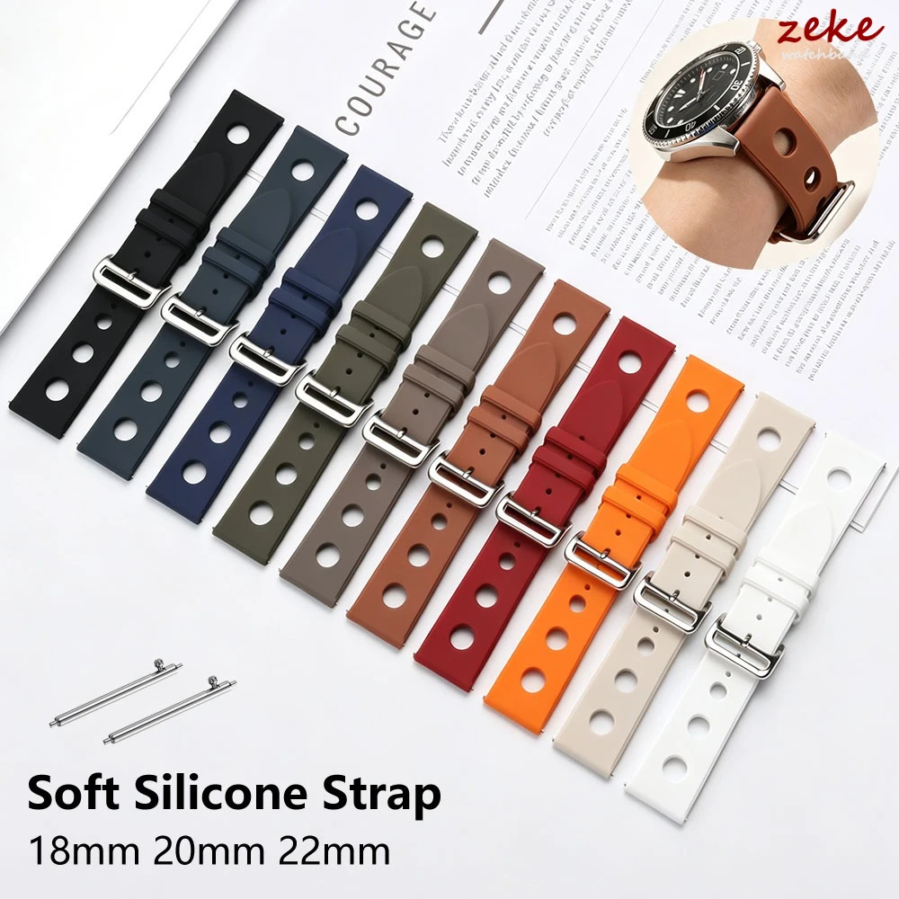 New Sports Silicone Strap 18mm 20mm 22mm Watchbands for Huawei Watch GT3 GT4 GT5 Replacement Bracelet for Galaxy Watch 7/6/5/4/3
