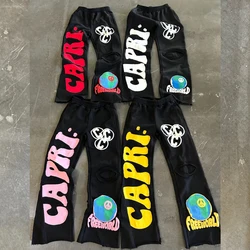 Y2K Vintage Hosen Brief Drucken Grafik Harajuku Goth Hip Hop Streetwear Ästhetik neue Casual männer frauen Harajuku breite bein jeans