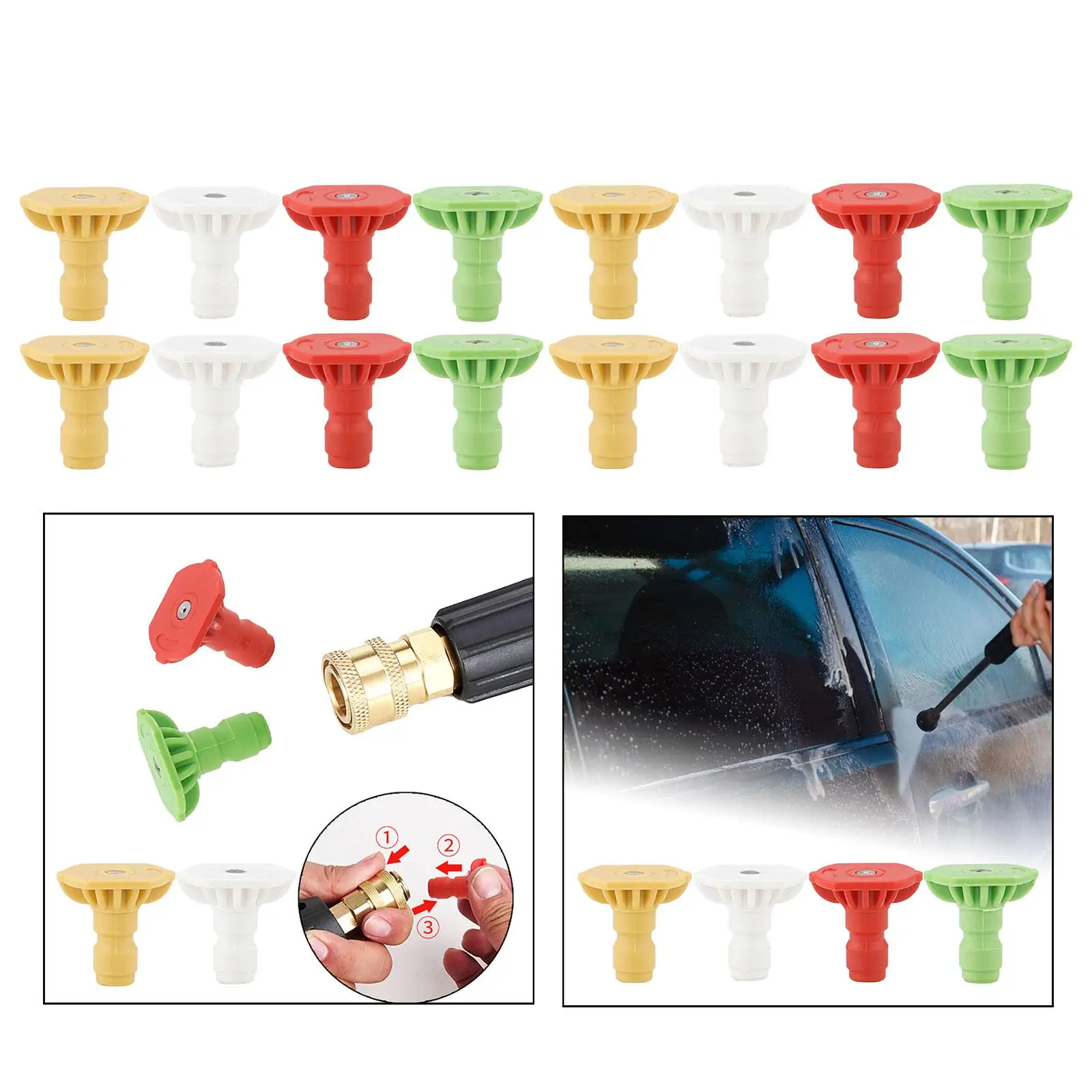 

4x Pressure Washer Nozzle Tips Set Professional Multiple Degrees Power Tools
