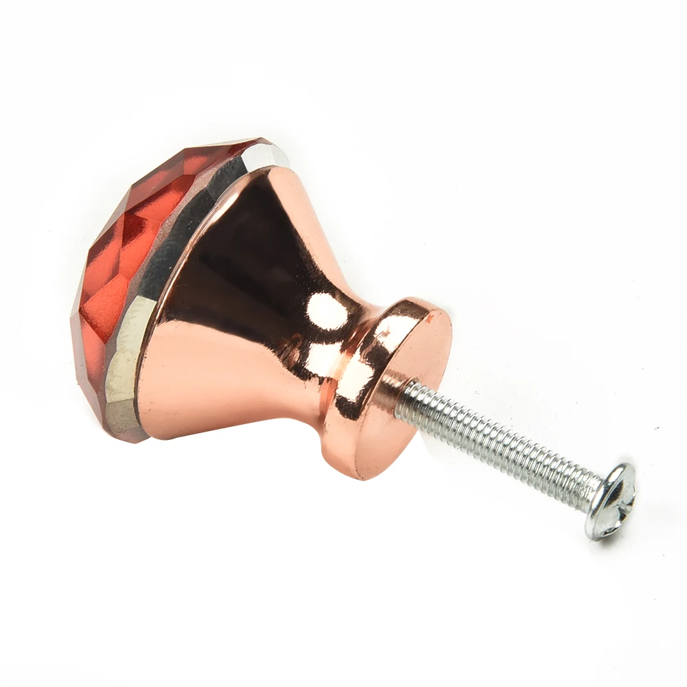 

new 1pcs High Quality Latest New Sale Useful Door Drawer Knob Handle Pull home Pulls Rhinestone Rose Gold Stylish