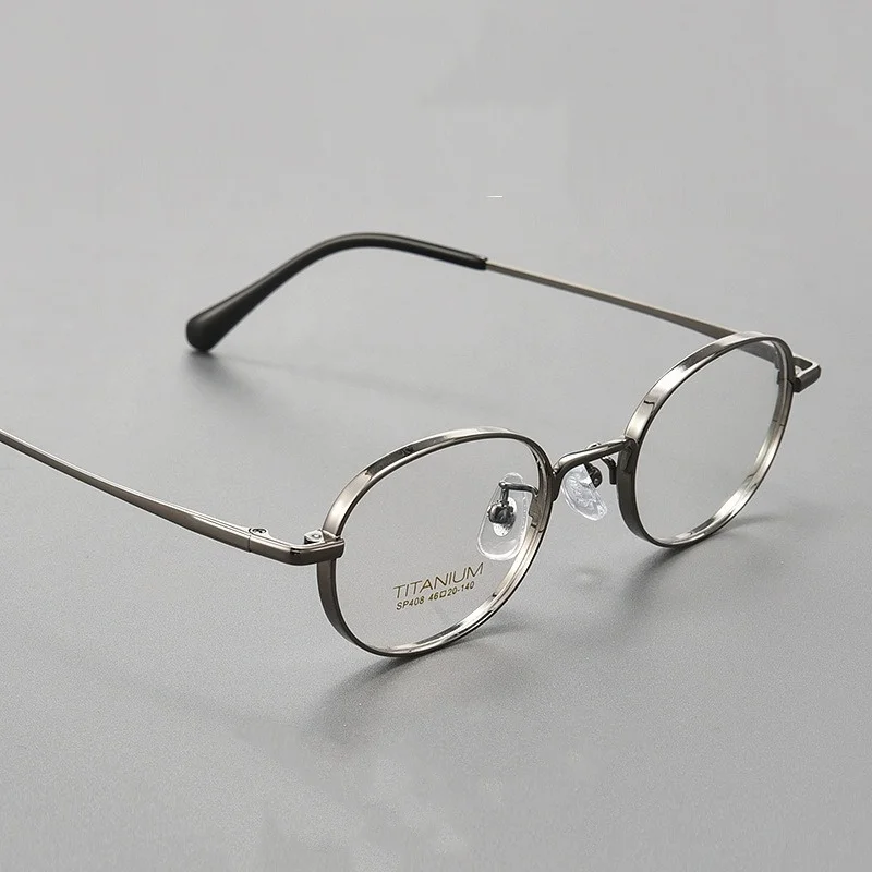 Monturas de gafas de titanio ultraligeras ovaladas de alta calidad para mujer, gafas graduadas para miopía, gafas de lectura