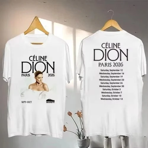 Familien-Set: Neues Celine Dion Paris 2026 Fan-Tour Geschenk Schnelltrocknendes T-Shirt für Männer und Frauen 2026 Neues Herren-T-Shirt Streetwear Tees – Detail 15