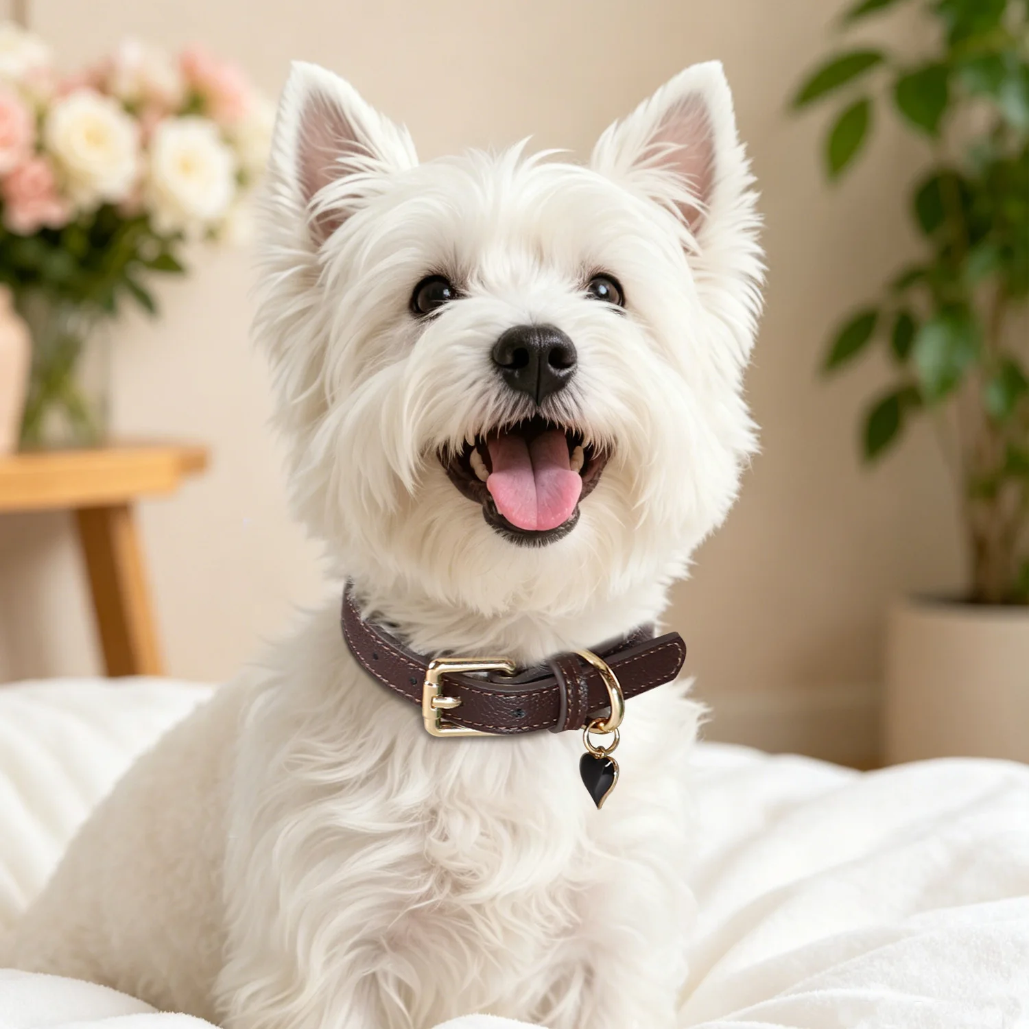Luxury & Soft Leather Personalized Dog Collar and Pendant Pet Puppy Cat ID Nameplate Engraved for Small Medium Dogs