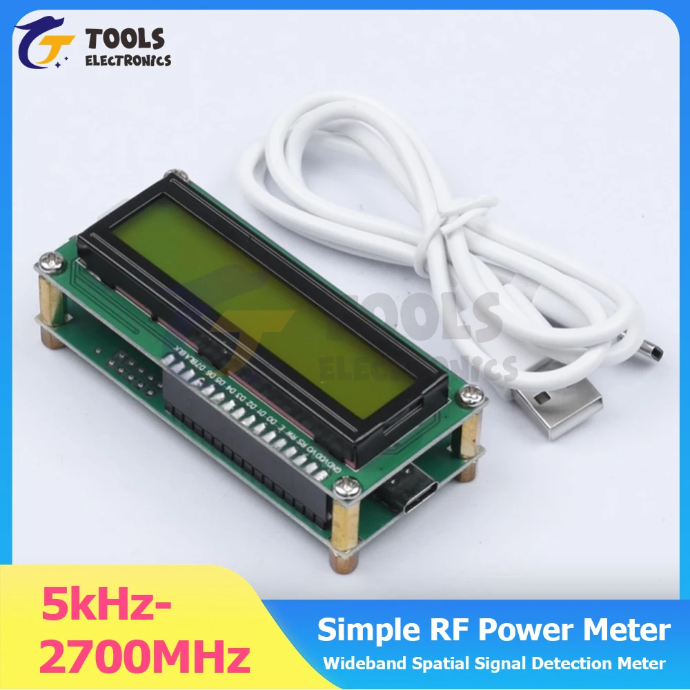 

DC 4.5V-5.5V 2.7G Simple RF Power Meter 5kHz-2700MHz Digital LCD Wideband Spatial Signal Detection Meter Type C