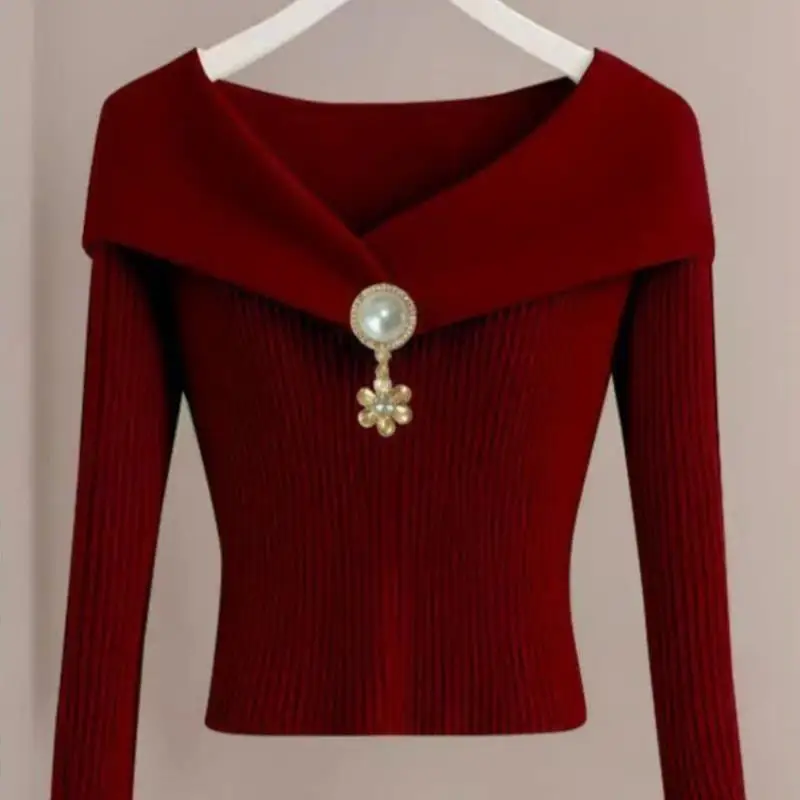 

Ele Long Sve Women's Sweater 2025 Cross-Border New Sle Loose Fit Ultra-Thin Princ Sve Inner Wear Faionable