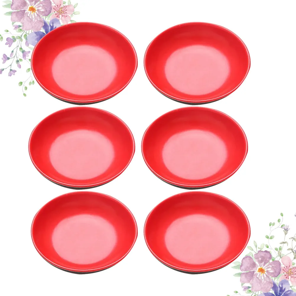 Melamine Dipping Sauce Bowls 6 Piece Compact Condiment Dishes for Kitchen BBQ Picnic Sushi Tableware