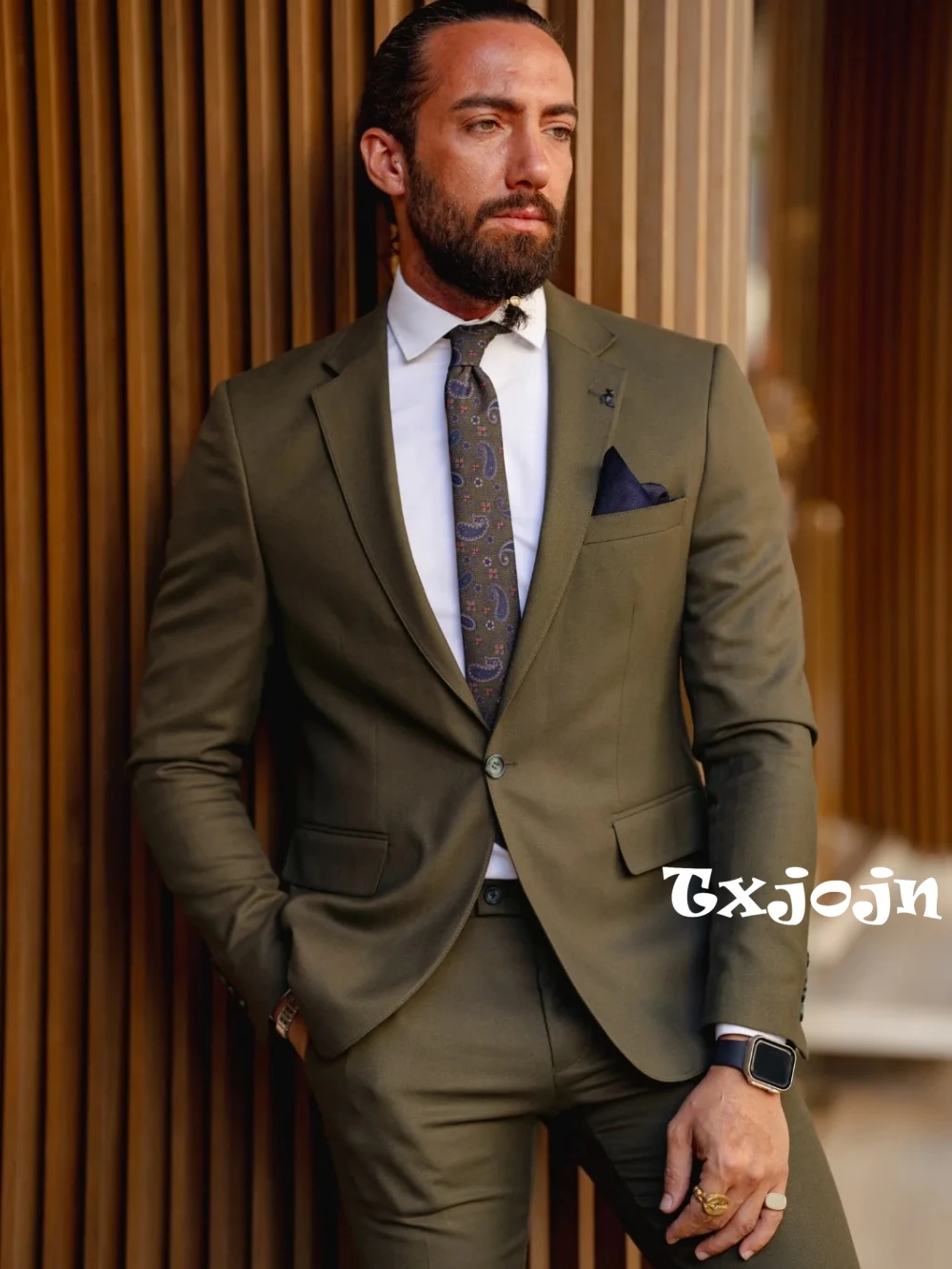 

New Arrival Notched Lapel Men's Suits 2 Pieces Blazer Pants Party Prom Wear Elegant Comfortable Suit Set For Men Customized