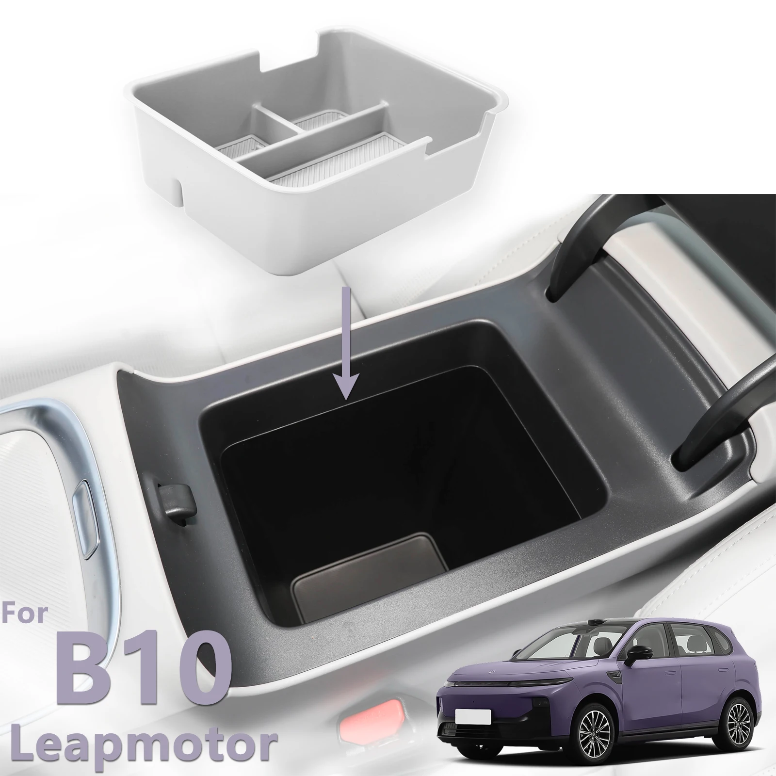 Für Leapmotor B10 Armlehnen-Silikon-Aufbewahrungsbox – Flexibler, schalldichter & leicht zu reinigender Mittelkonsolen-Organizer für B10 Aufbewahrungsbox – Detail 9