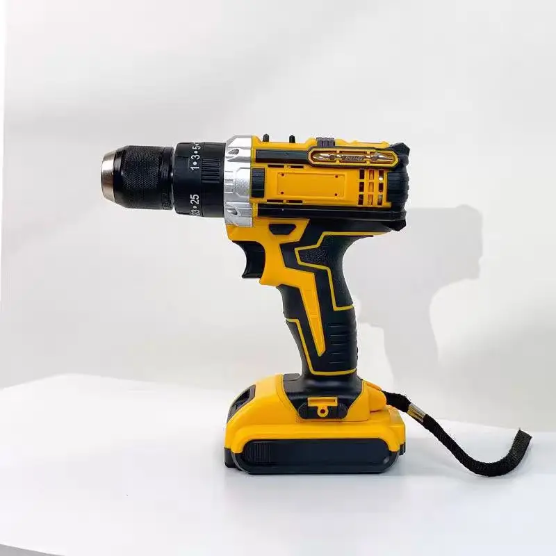 Cordless Brushless Drill and Electric Screwdriver with Two Speed Gearbox, Variable Speed Trigger and Rechargeable Battery for