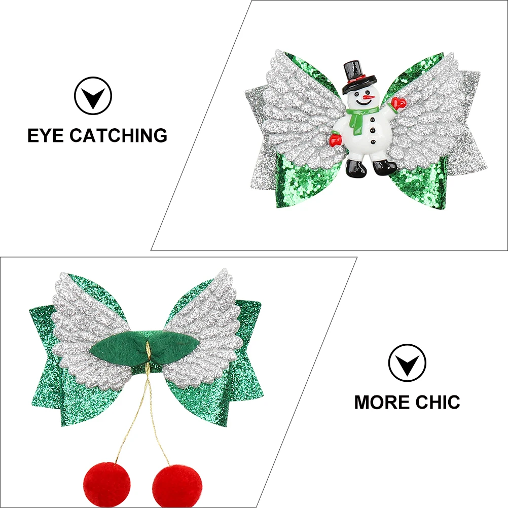 

9Pcs Christmas Hair Accessories Glitter Bows Clips Kids Party Performance Festive Wear