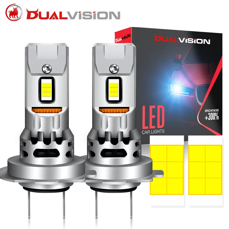 

Turbo 12V 2PCS H7 Светодиодная фара Canbus Automoblie Lamp 9054 CSP Дальний ближний свет 1: 1 Мини-диод Беспроводной Plug and Play 6000K Белый