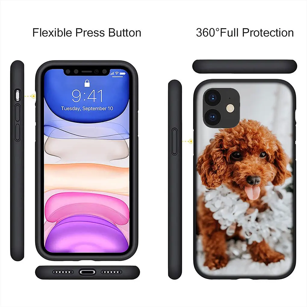 Lovely Poodle Dog Pet Soft Casing for iPhone 14 13 12 Mini 11 Pro X XR XS Max 6 7 8 Plus 6s + SE 2020 Phone Cover Case