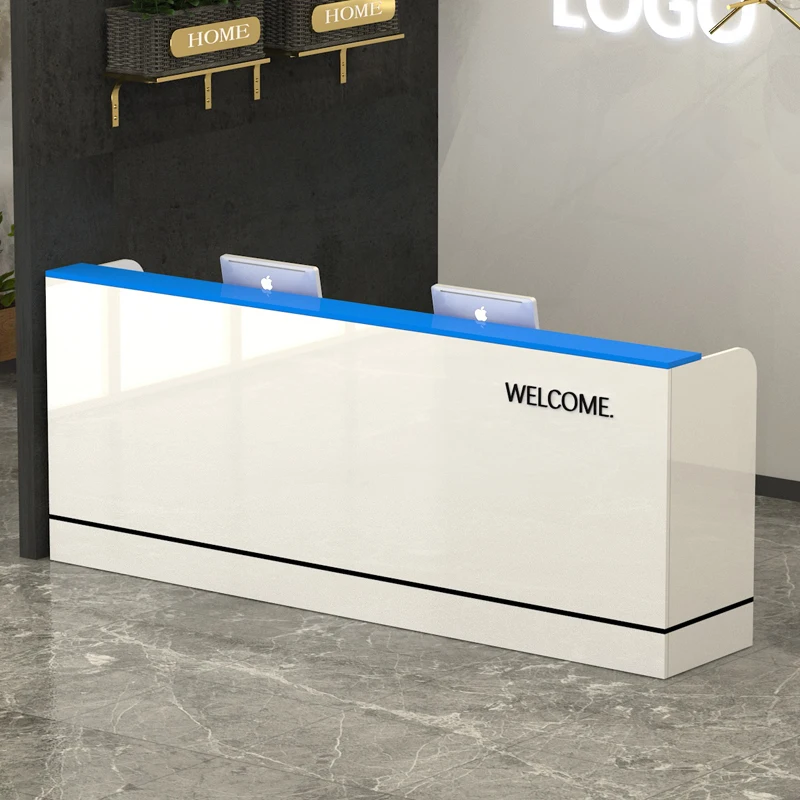 Nordic Luxury Reception Desk Counter Modern Decorations Beauty Reception Desk Counter Storage Vintage Commercial Furniture