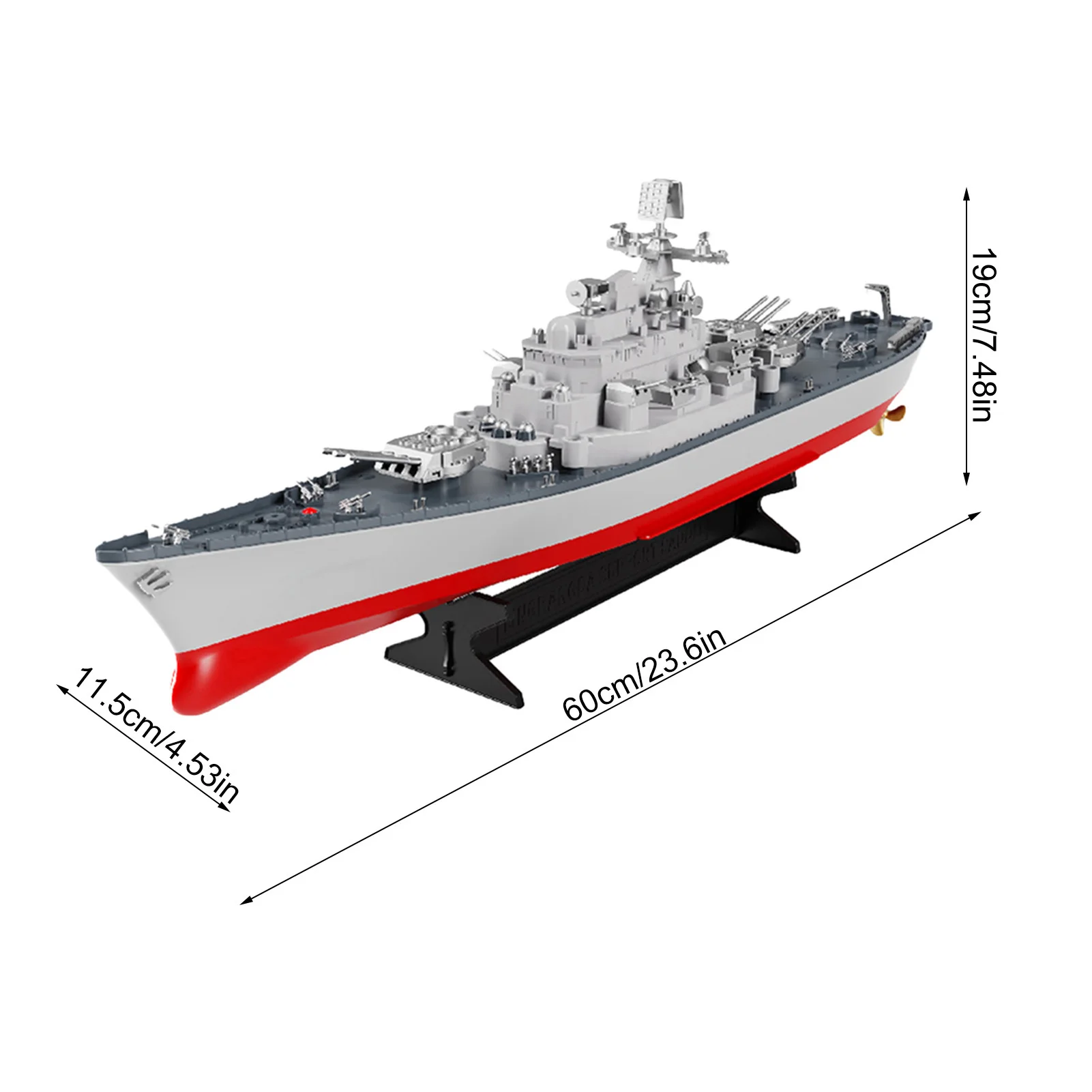 Remote Control Battleship Remote Control Boat 2.4GHz Waterproof Large Size Ship Low Battery Alarm /off Water Power Outage