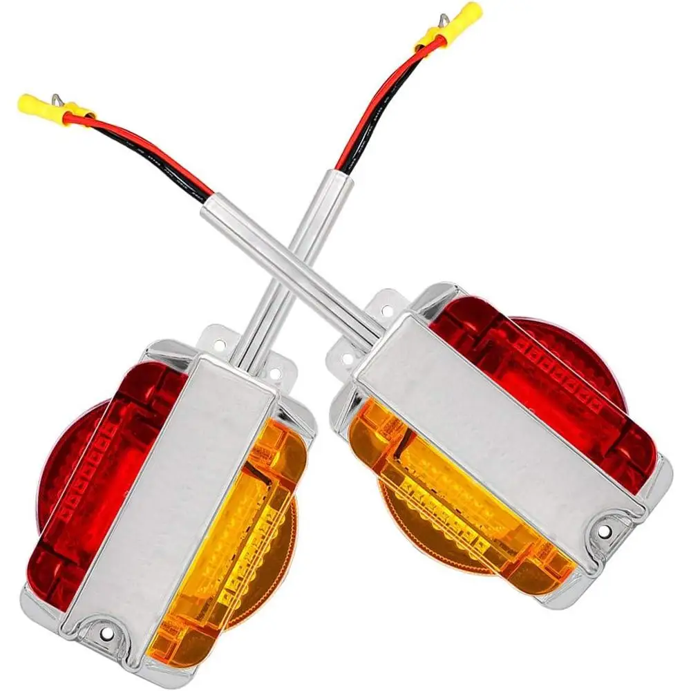 12V LED Side Marker Fender Light Red Yellow Indicator Lamp for Semi Trailer Truck Tractor ATV UTE Boat Waterproof Light