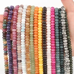 5x8mm Natural Stone Abacus Beads Angelite Tourmaline Tiger Eye Quartz Rondelle Loose Beads for Jewelry Making DIY Bracelets 15''