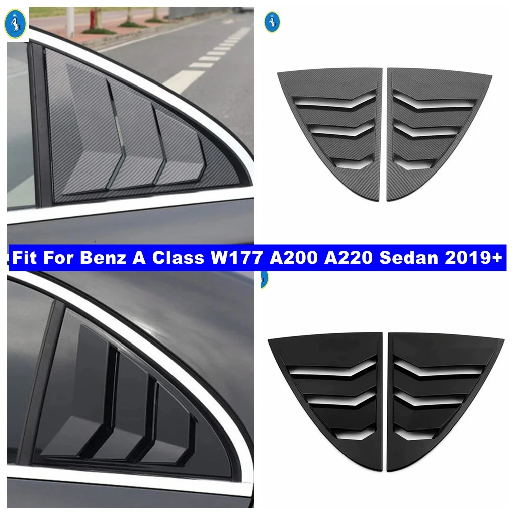 

Black / Carbon Fiber Rear Window Louvers Spoiler Panel Cover Trim Accessories For Benz A Class W177 A200 A220 Sedan 2019 - 2024