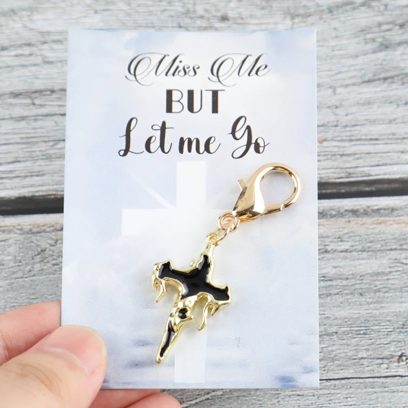 4Set Keychain with an interesting cross design Pendant Set With card decoration A suitable thank-you gift for a friend Faith gif