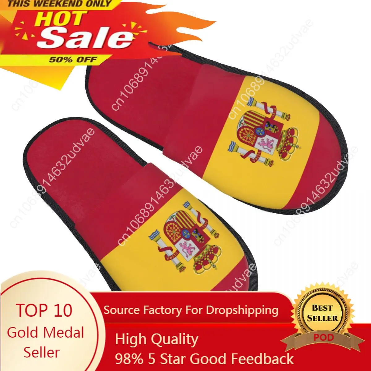 Indoor Spain Flag Warm Slippers Winter Home Plush Slippers Fashion Home Soft Fluffy Slippers