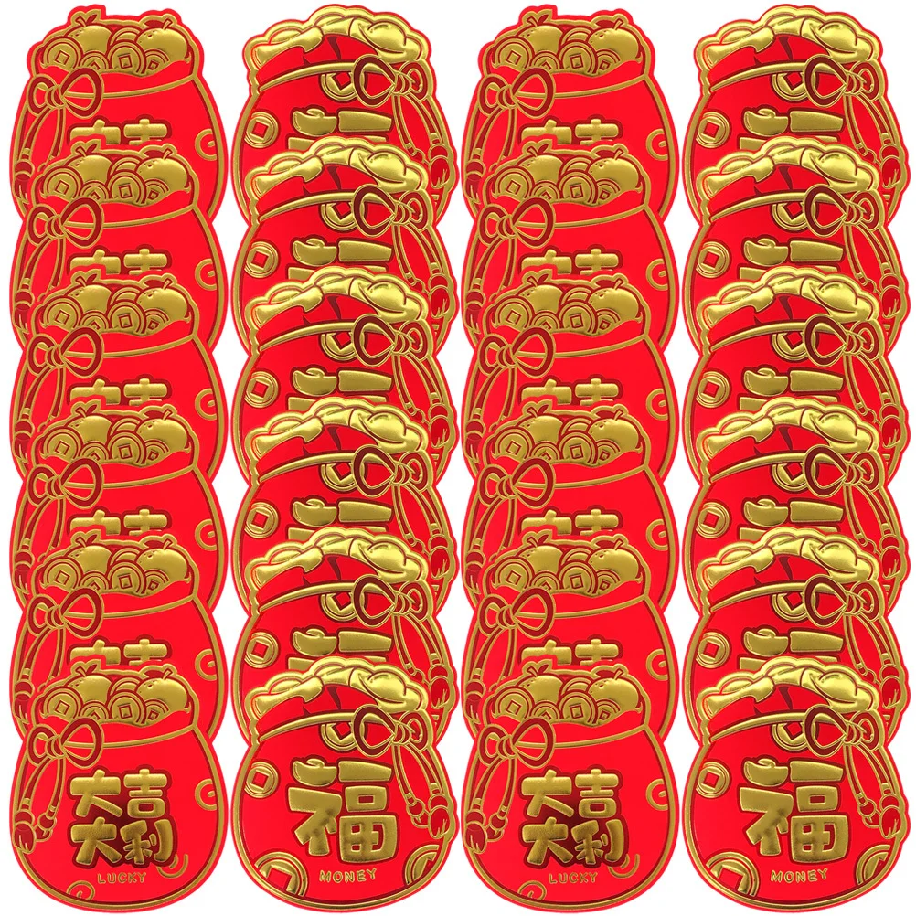 

24Pcs Spring Festival Red Envelopes Chinese Traditional Paper Money Packets Wishing Joy Prosperity for Lunar New Year