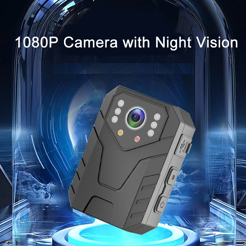 1pc Body Camera with Clip, 1080P Portable Waterproof Body Camera with Night Vision Wide Angle Lens