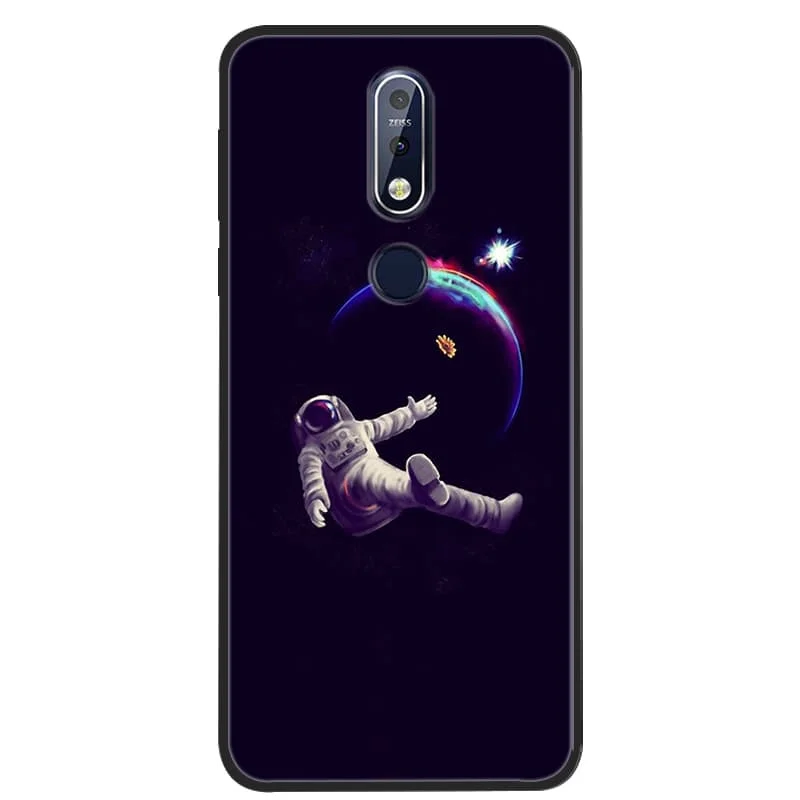 حافظة لهاتف نوكيا 5.4 من السيليكون الناعم غطاء خلفي للهاتف من البولي يوريثان الحراري لهاتف نوكيا 5.3 حافظة لهاتف نوكيا 5.1 Nokia7.1 Fundas Coque غلاف أسود