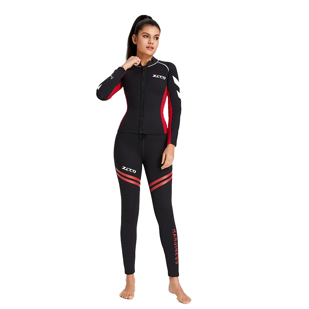 

3mm Premium Diving Suit for Men Women Wetsuit Pants Split Body Jacket Pants Neoprene Swimwear Black Keep Warm Swimsuit