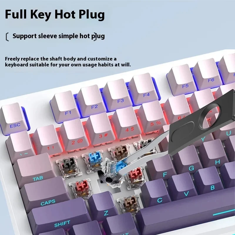 Imagem -03 - Teclado Mecânico com Estrutura de Junta Non-ghosting Teclado Hot-swappable Non-ghosting Escritório e Jogos Três Modos S98