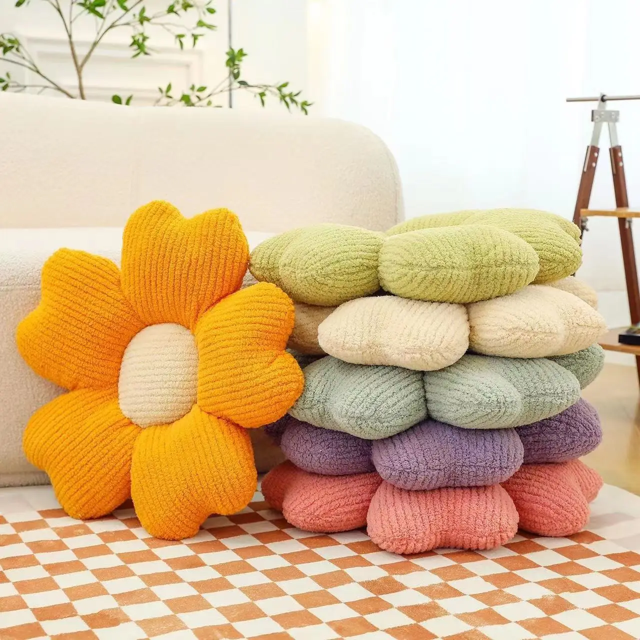 

New Breathable Five-petal Flower Cushion Macaron Fresh Home Sofa Decorative Cushion Pillow Dining Table Office Chair Cushion
