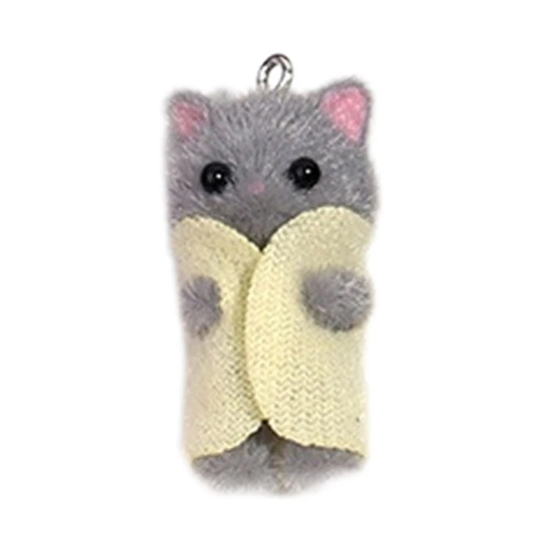 Porte-clés pendentif chat dessin animé, jolis animaux, breloques floquées, ornements