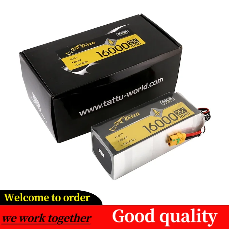 Tattu HV Lipo Battery 6S 16000mAh 22000mAh 22.8V 25C XT90S Plug Special high Pressure Protection for Agricultural Drone