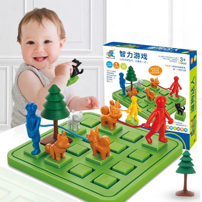 Walking Dog Board Game With Solution Skill-Building Puzzle Logic Game Training Early Eduction Toy Children Gift