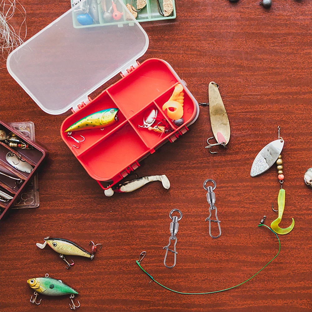 

30pcs Fish Line Connector Stainless Steel Swivels Fishing Tackle Hook High Velocity Rotation Flexible for Various